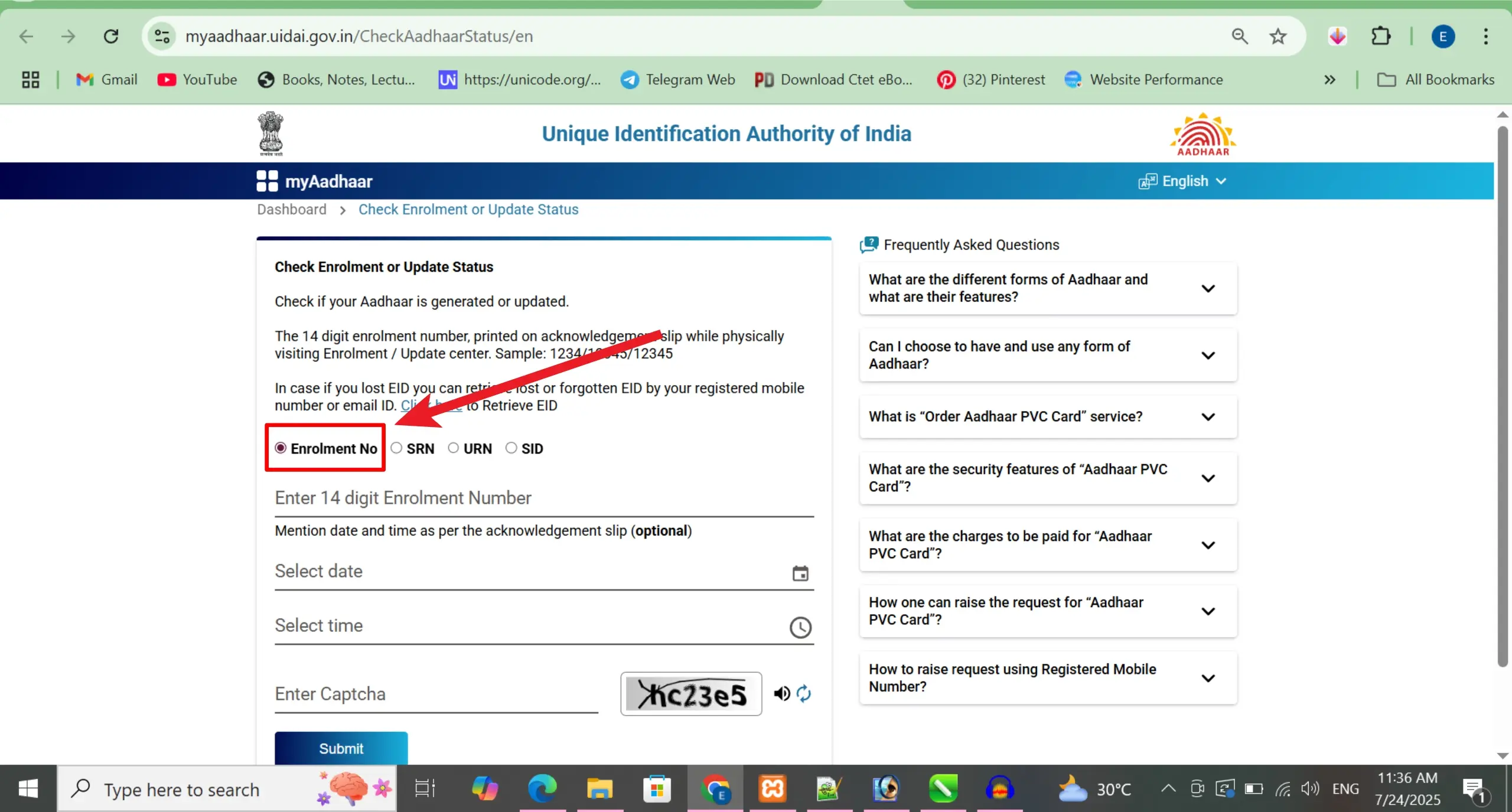 Enter EID to Check Status